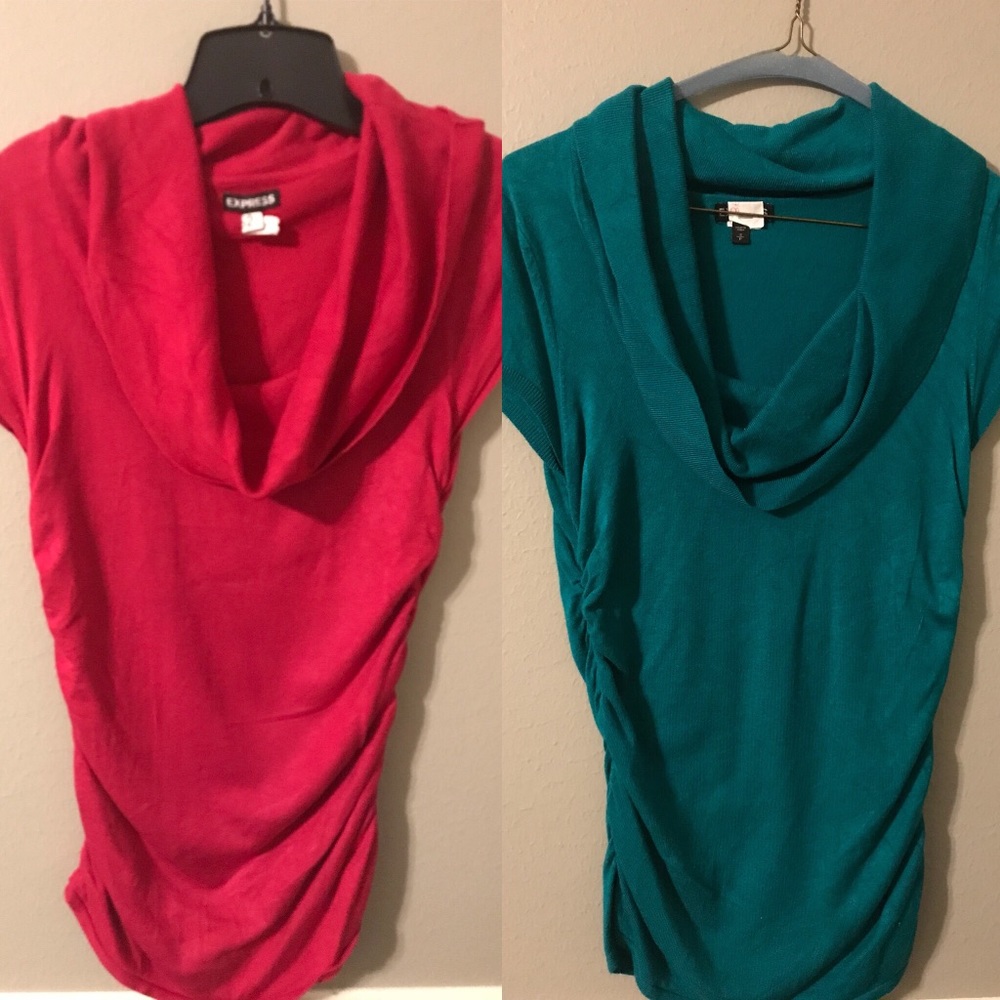 2 Express cowl neck sweater tops